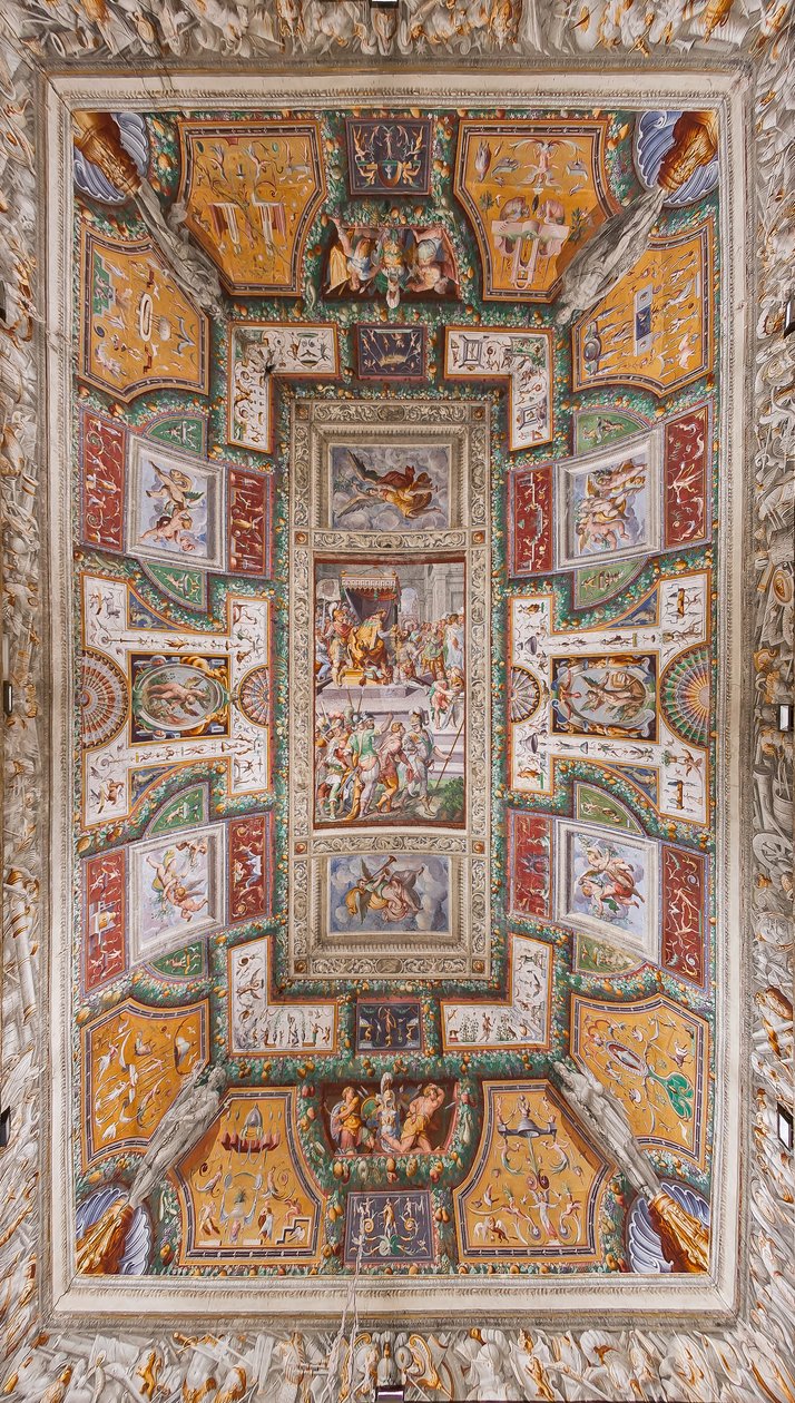 Tak i Sala delle Gesta Rossiane, Rocca dei Rossi, San Secondo, Parma, Italien, ca 1570 av Cesare and Jacopo Bertoia and others Baglione
