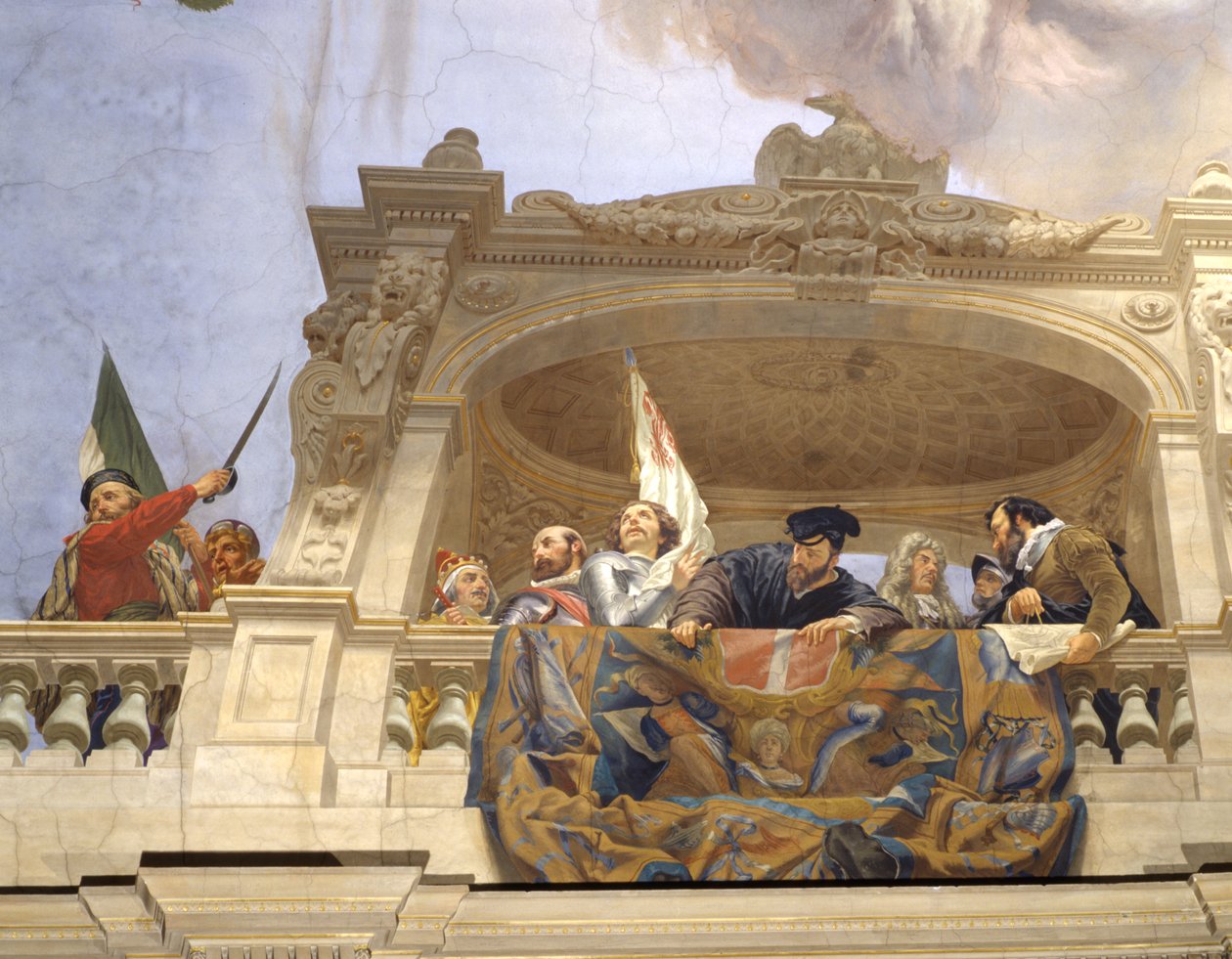 Ettore, Andrea Doria, F. Ferrucci, M. Colonna och Doge Morosini (uppgift om 3433390) av Cesare Mariani