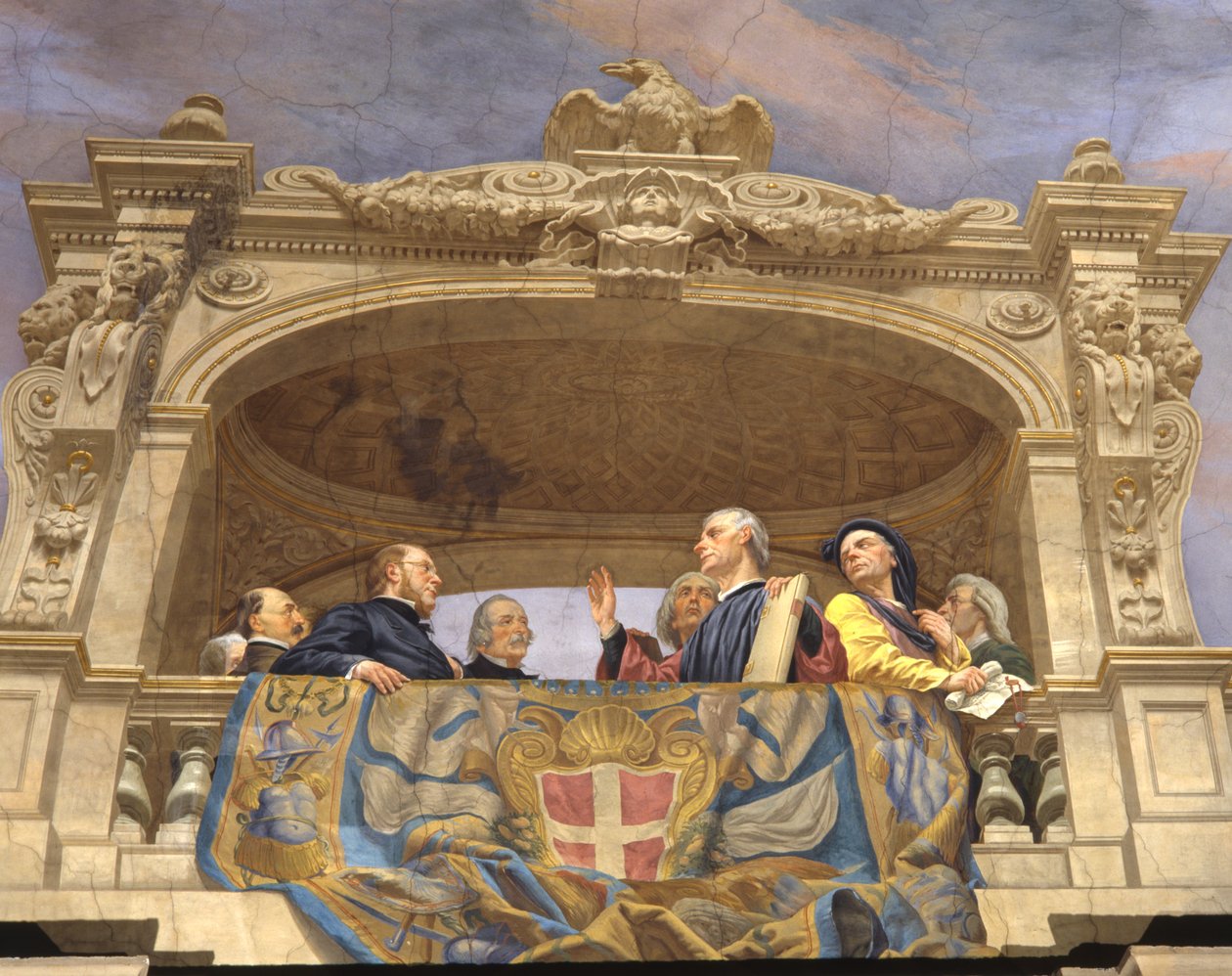 Macchiavelli, A. Gentili, Pier Capponi och Cavour (uppgift om 3433390) av Cesare Mariani