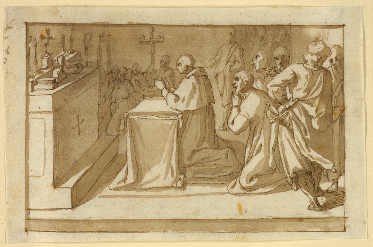 Saint Charles Borromeo vördar relikerna av Cesare Nebbia