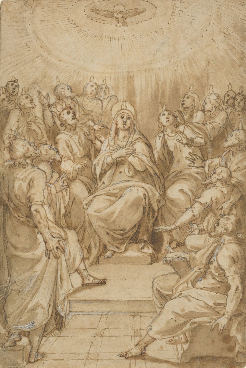 Pingst Den helige Andes nedstigning, ca. 1576. av Cesare Nebbia