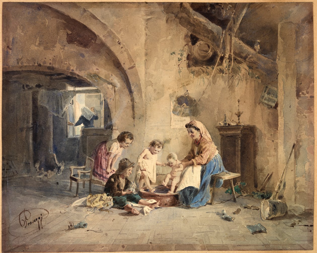 The Bath, 1800-talet. av Cesare Provaggi
