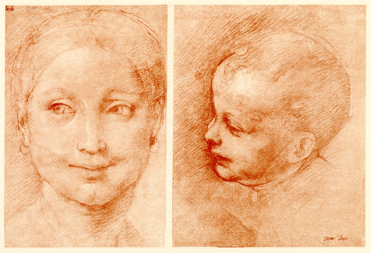 Huvudstudier av Cesare da Sesto