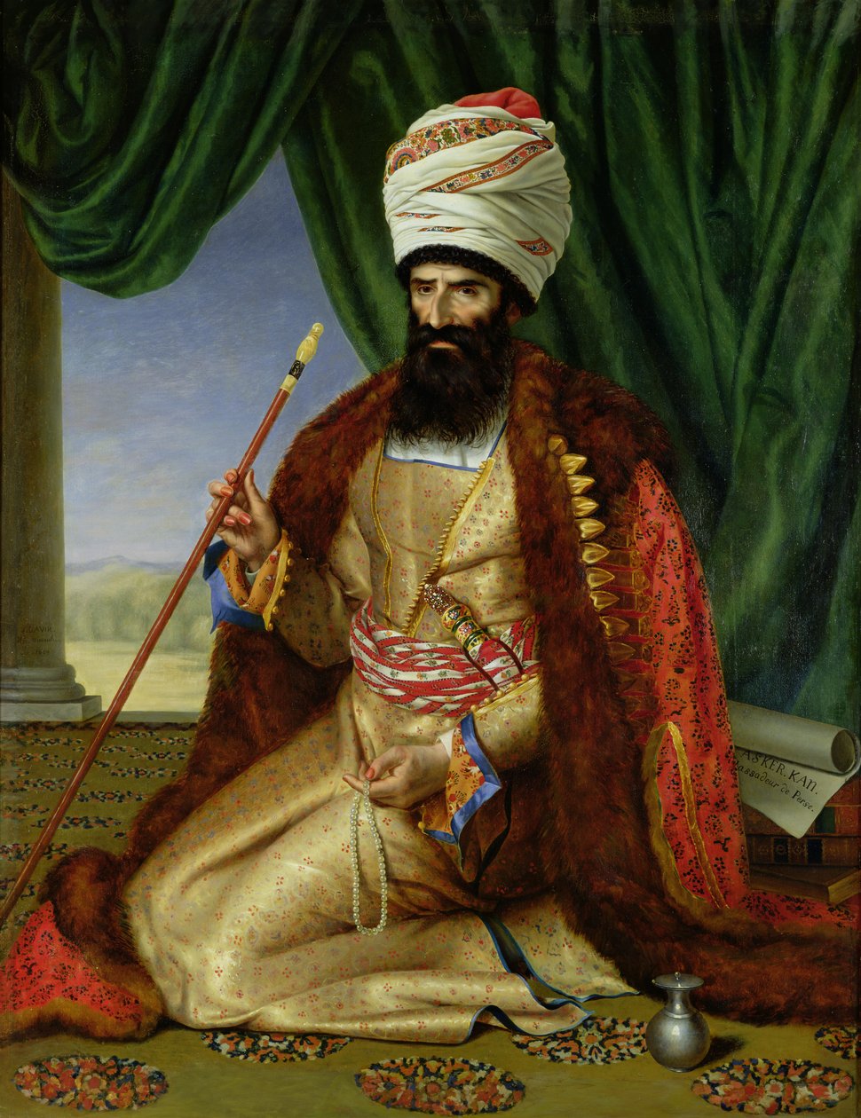 Porträtt av Asker-Khan, Persiens ambassadör, i Paris 1808, 1809 av Cesarine Davin