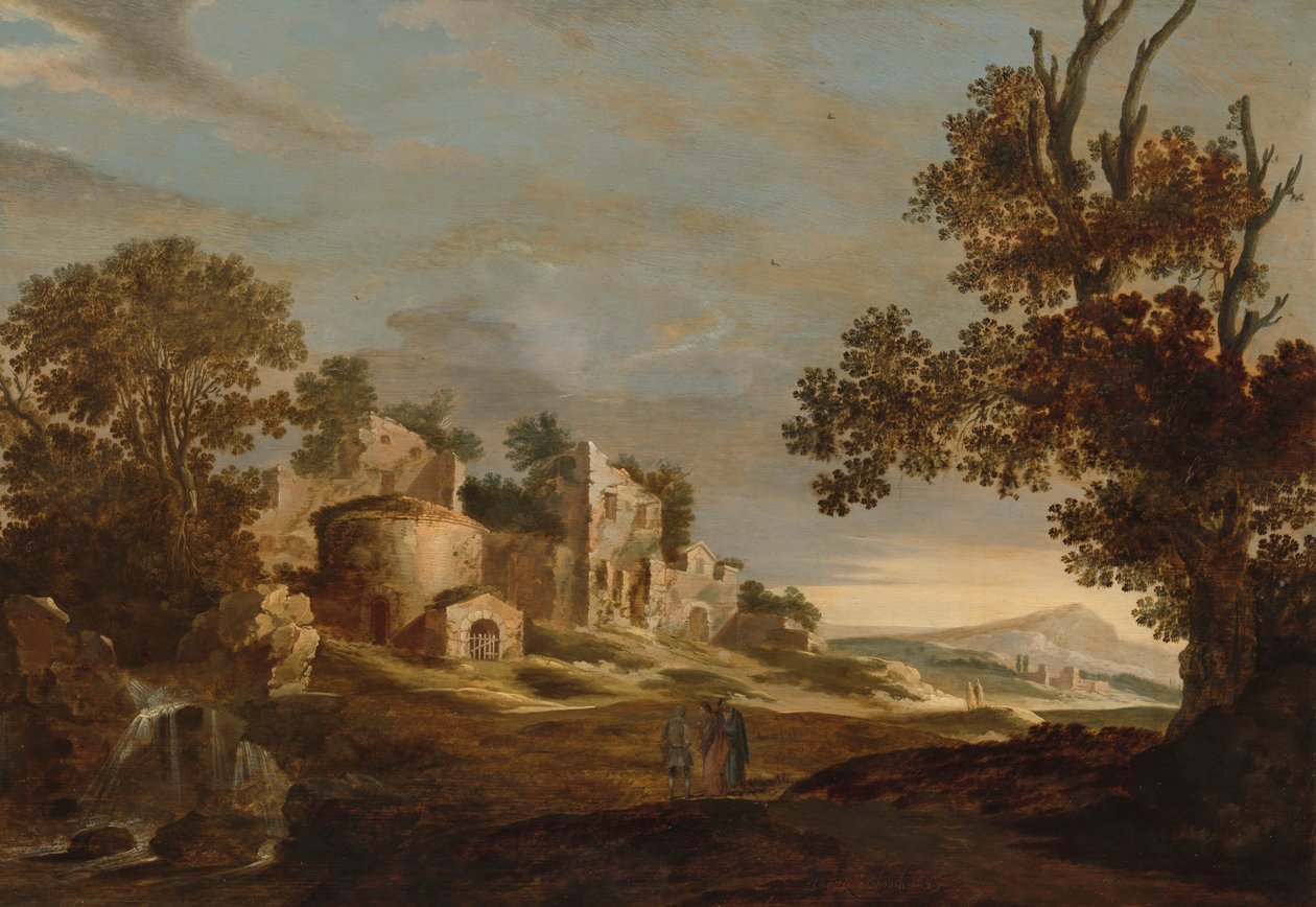Landskap med resa till Emmaus av Chaerles de Hooch