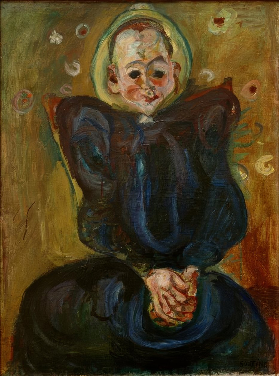 Ch. Soutine, kvinna i blå klänning av Chaim Soutine
