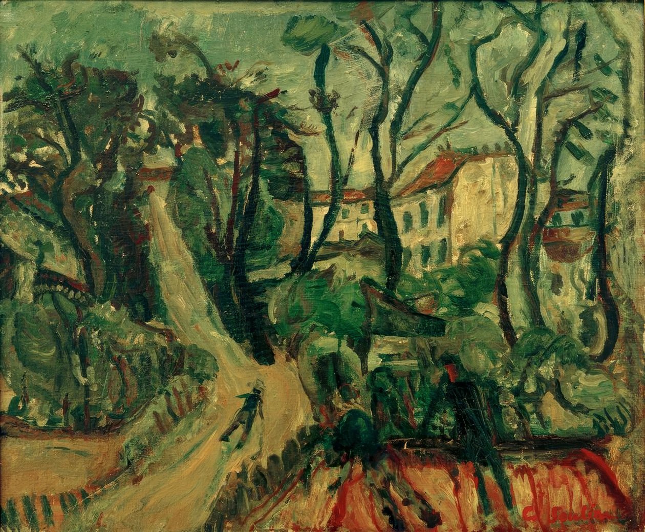 Kap Soutine, landskap med hus av Chaim Soutine