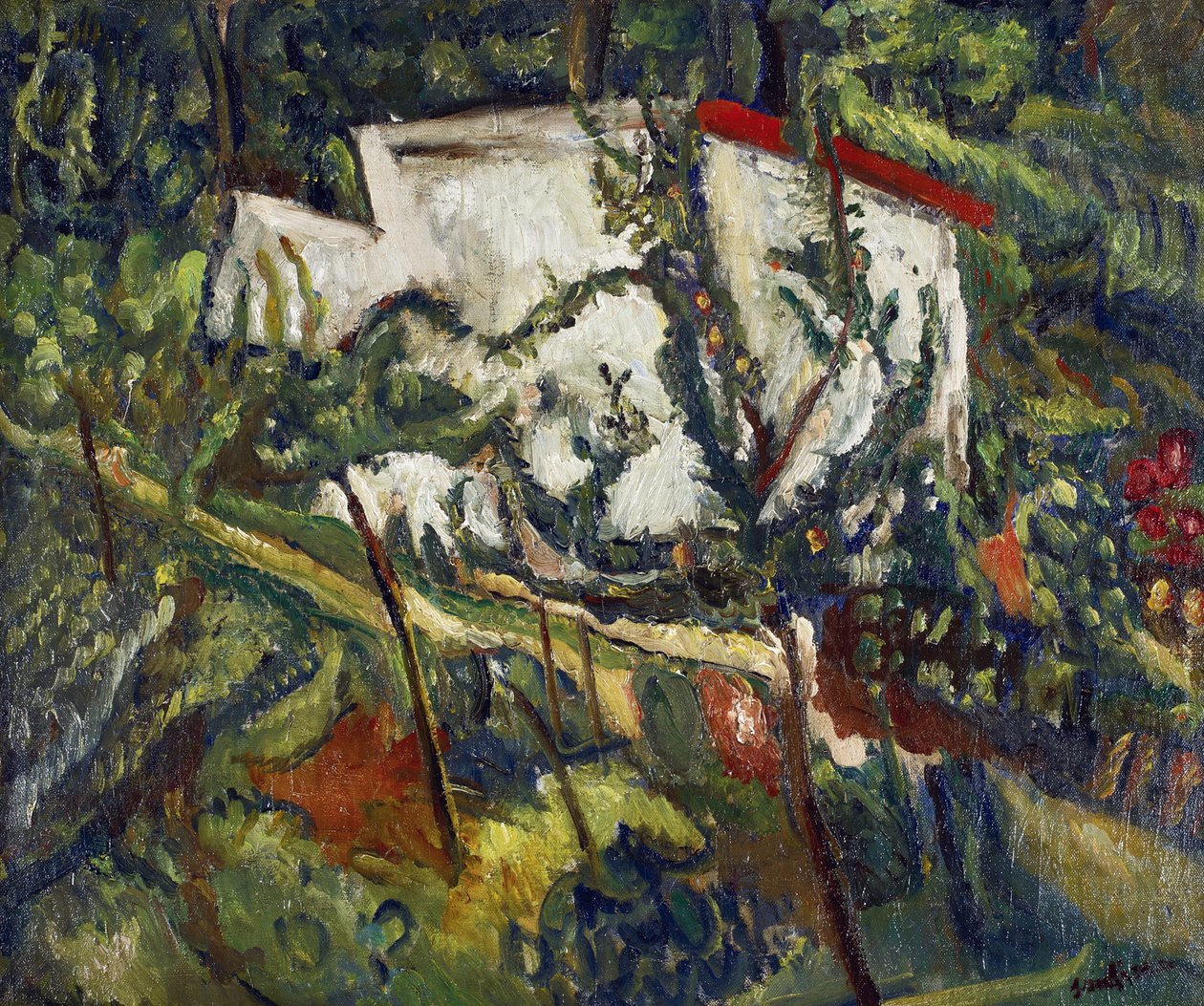 House of Clamart Målning av Chaim Soutine (1893-1943), ca. 1918 - Olja på duk, 60x72,8 - Privat samling av Chaim Soutine