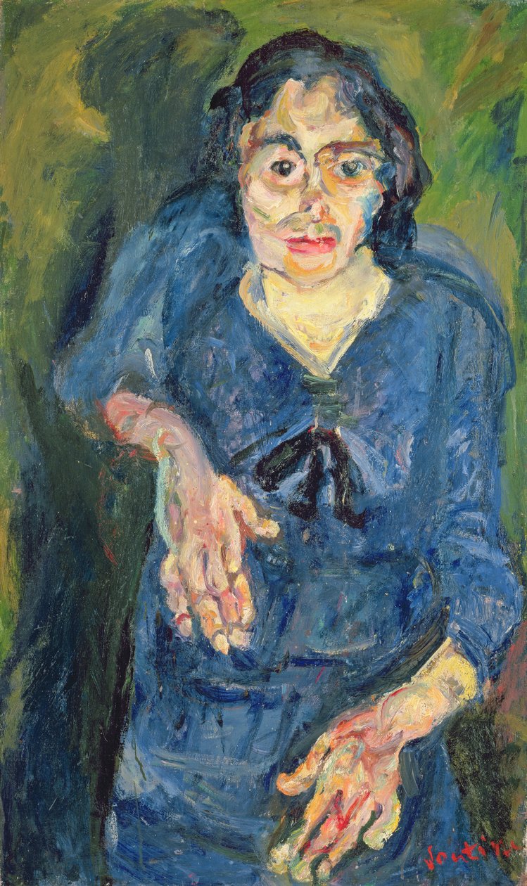Porträtt - kvinna i blått av Chaim Soutine