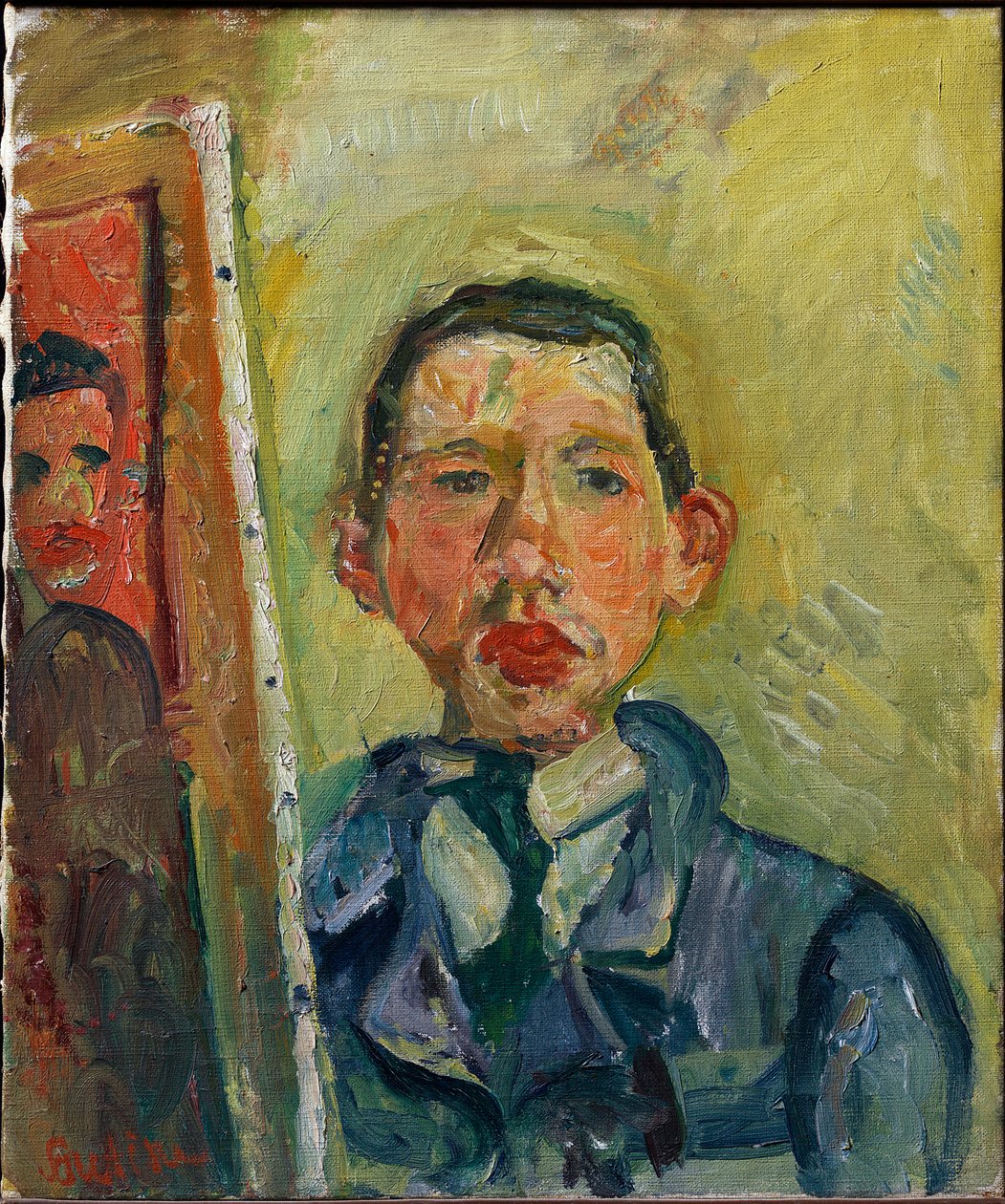 Självporträtt - Soutine, Chaim (1893-1943) - ca. 1918 - Olja på duk - 54,6x45,7 - Princeton University Art Museum av Chaim Soutine