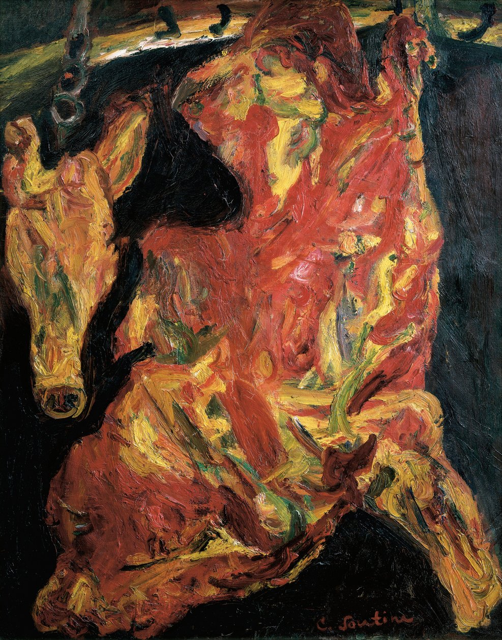 Sidan av nötkött och kalvhuvud av Chaim Soutine