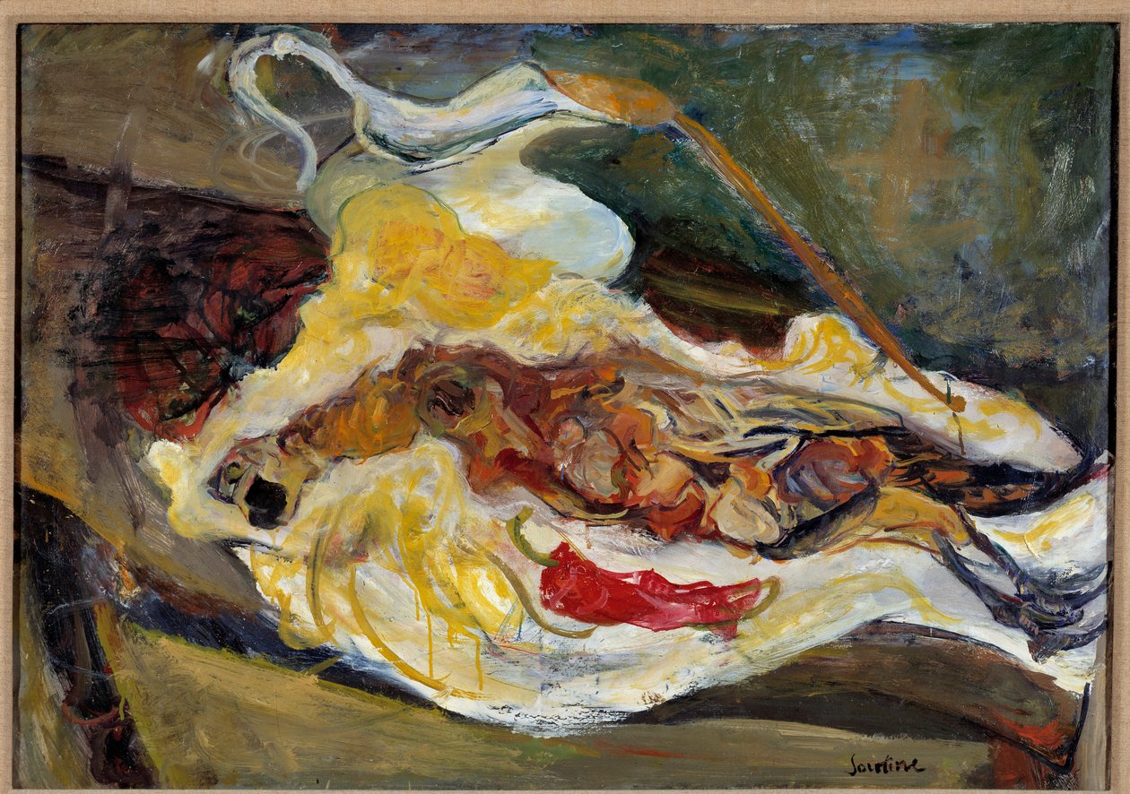 Stilleben med fasanmålning av Chaim Soutine (1893-1943) 1900-talet. Dämpa. 0,64 x 0,92 m Paris, Musée de l
