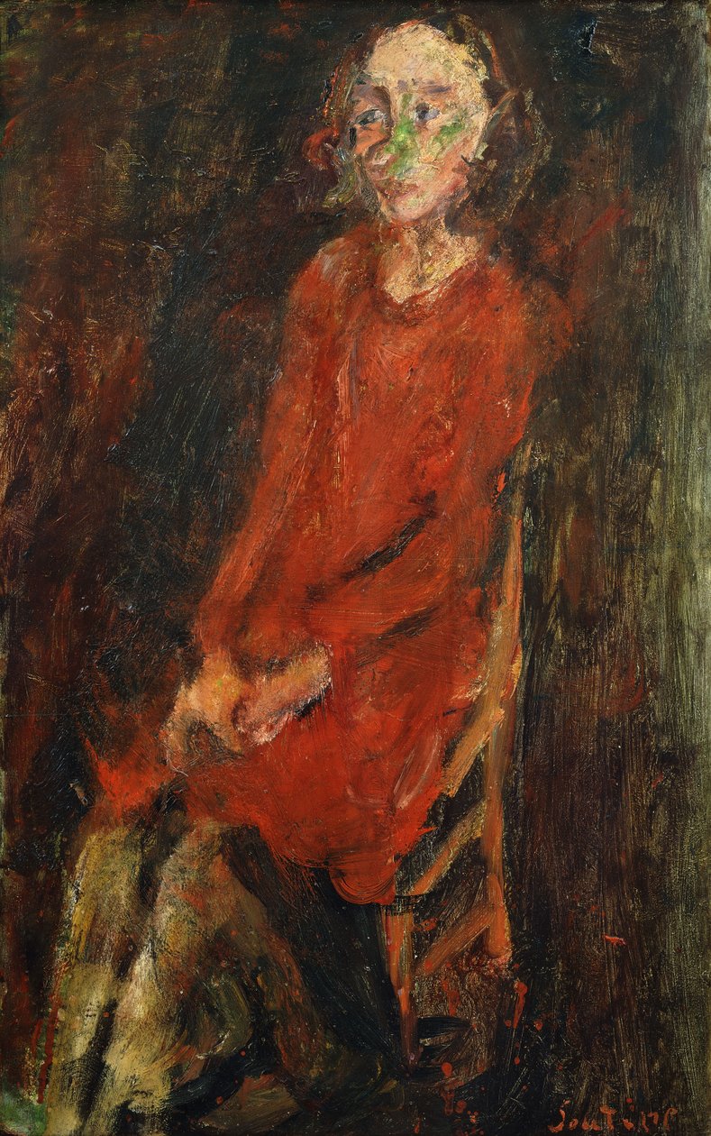 Ung kvinna i rött; Ung kvinna i rött, 1928 av Chaim Soutine