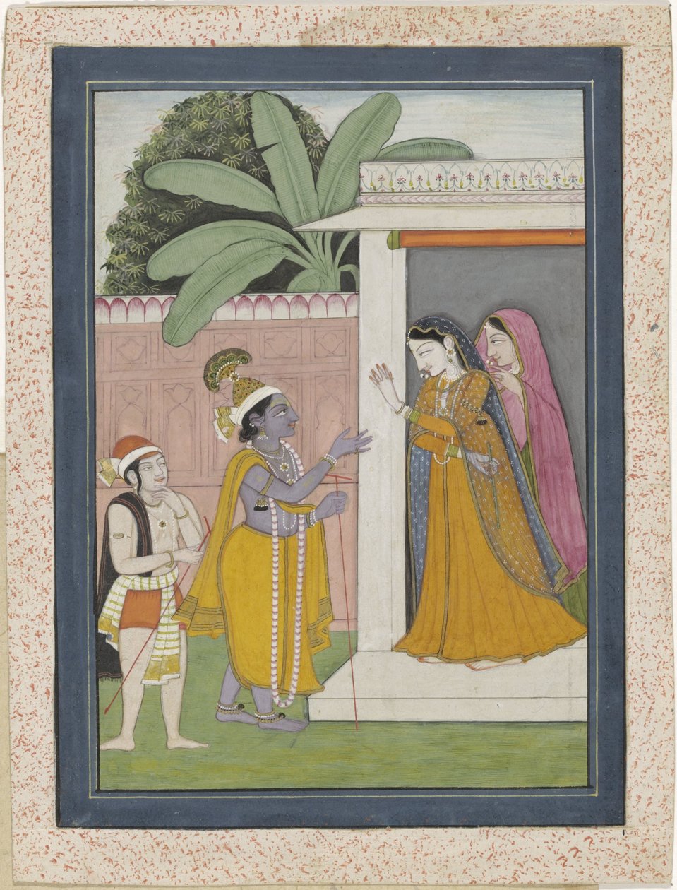 Radha lämnar inte tillbaka sin flöjt till Krishna av Chajju (attributed to)