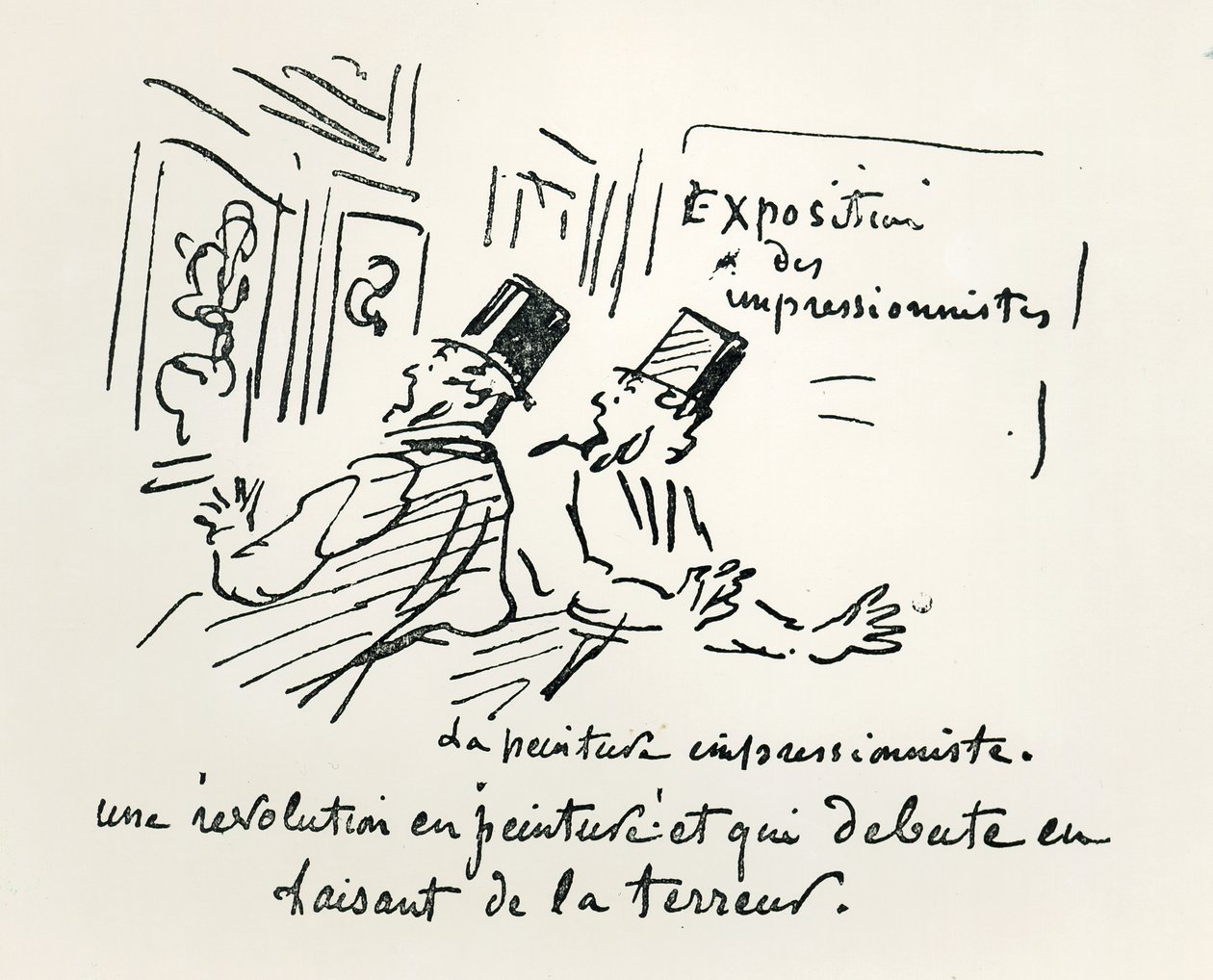 Karikatyr av den första impressionistiska utställningen i Paris, 