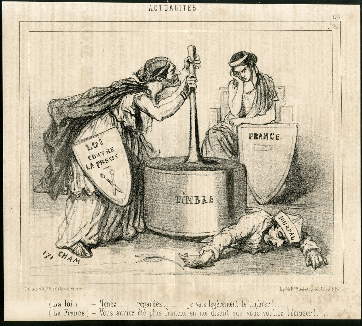 Illustration av Cham (1819-1879) i Le Charivari av Amédée de Noé