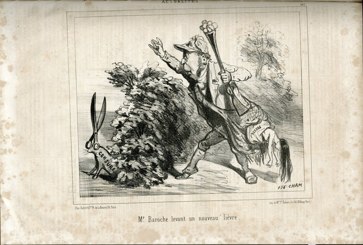 Illustration av Cham (1819-1879) i Le Charivari av Amédée de Noé