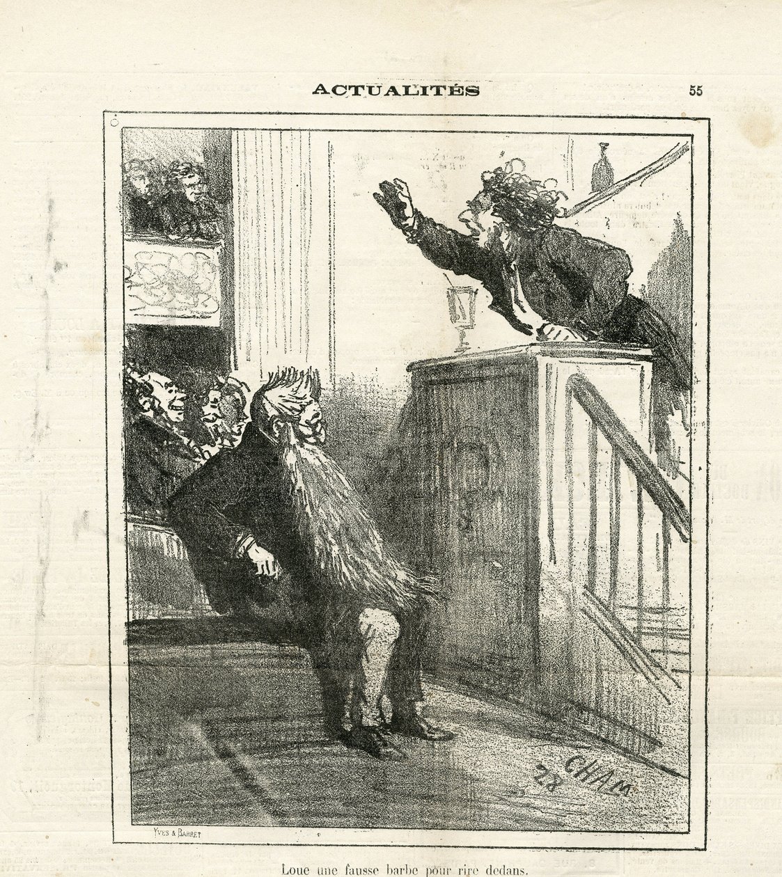 Illustration av Cham (1819-1879) i Le Charivari av Amédée de Noé