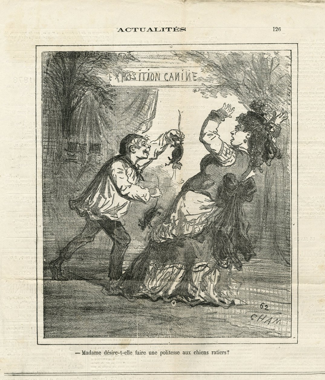 Illustration av Cham (1819-1879) i The Charivari av Amédée de Noé