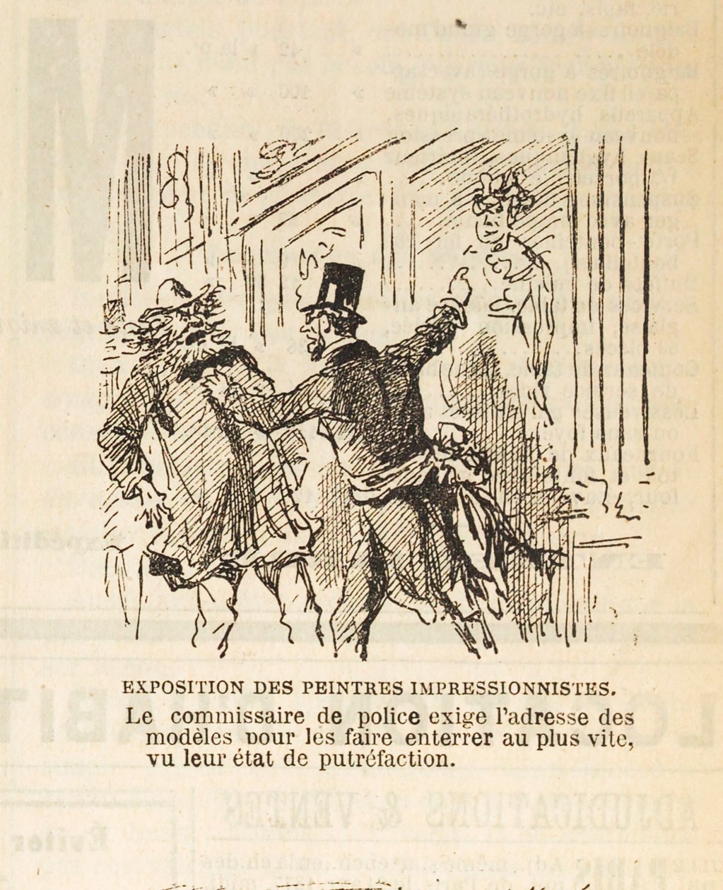 Poliskommissarien kräver adressen till modellerna för att få dem begravda..., 1877. av Cham