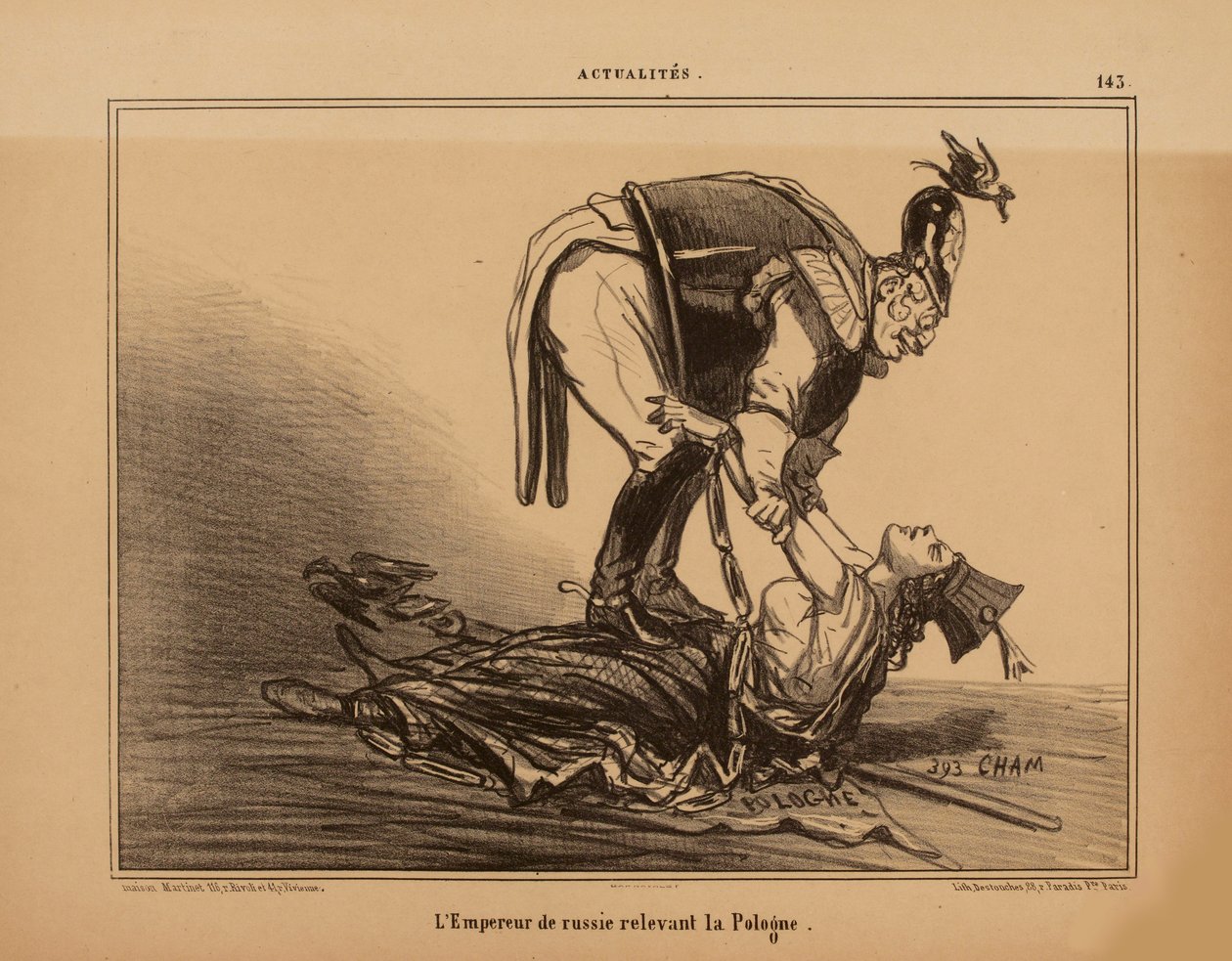 Kejsaren av Ryssland avlöser Polen, 1855. av Cham
