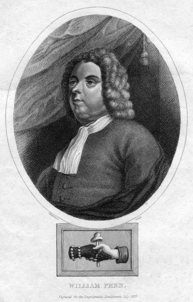 William Penn, grundade provinsen Pennsylvania, 1823 av Chapman and Co