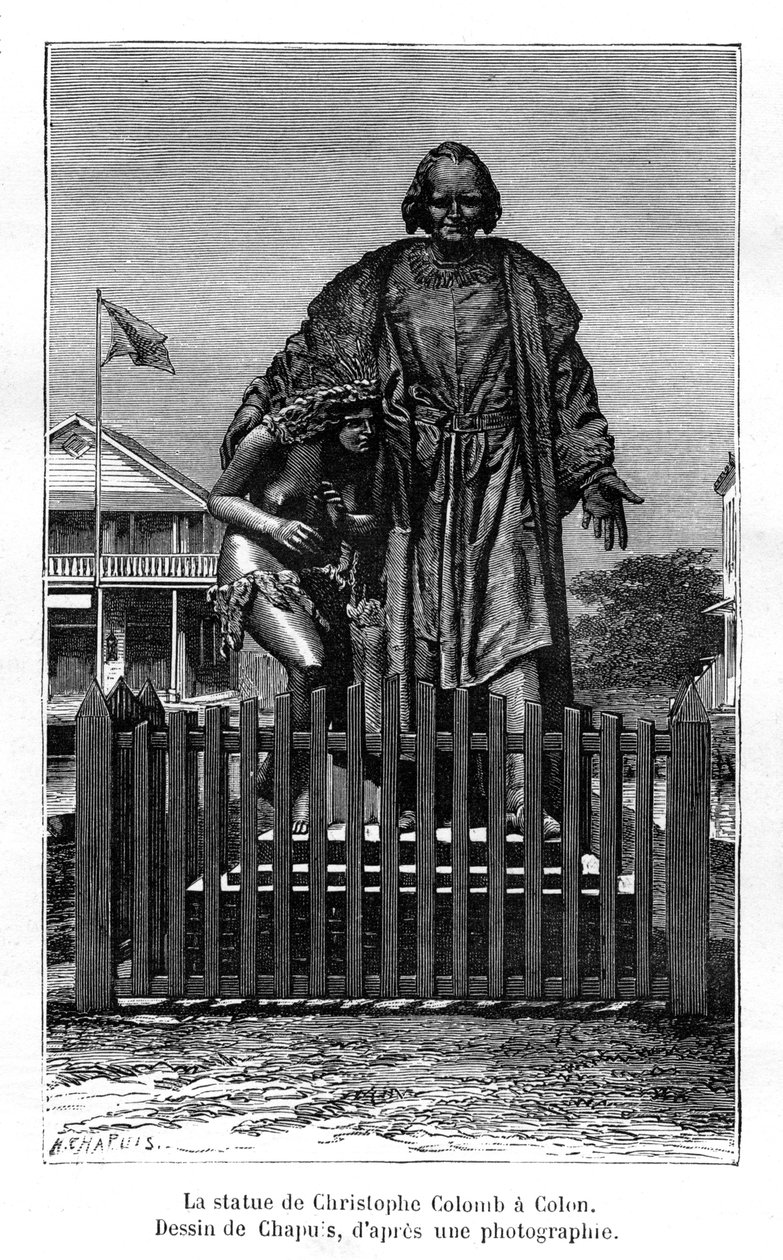Christopher Columbus staty, Colón, Panama, 1800-talet av Chapuis