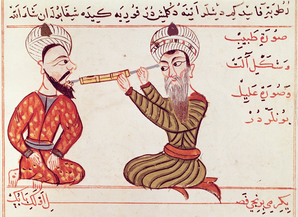 Ms Sup Turc 693 fol.28v Cauterisation for Toothache, 1466 av Charaf ed Din
