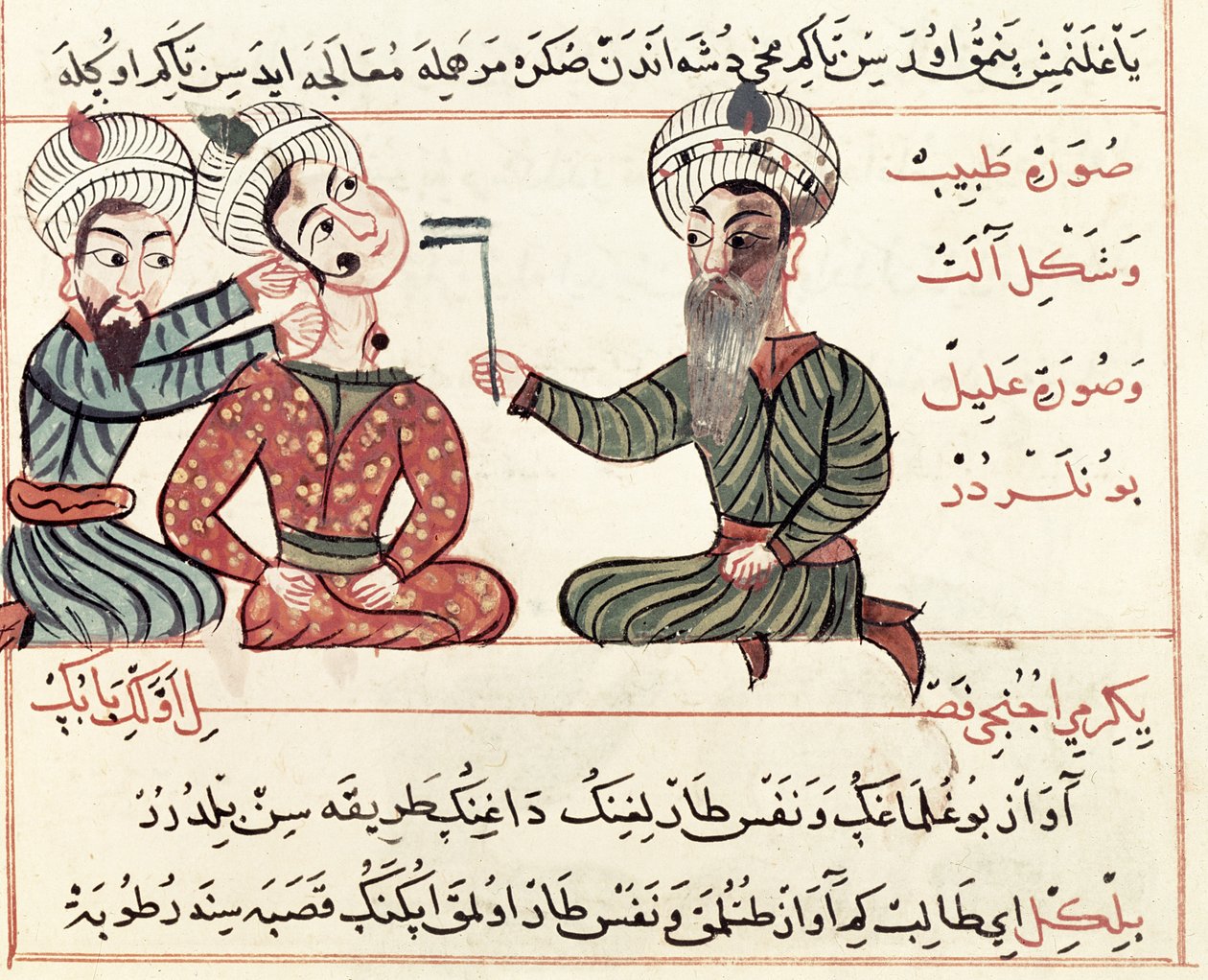 Ms Sup Turc 693 fol.29v Cauterisation of Scrofula, 1466 av Charaf ed Din