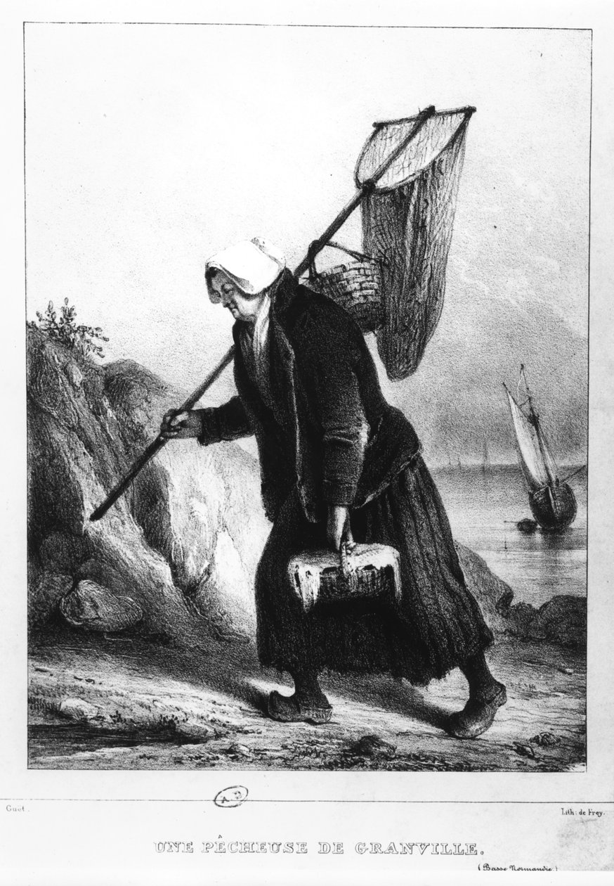 En fiskare från Granville, Normandie, Frankrike, ca 1840 av Charlemagne Oscar Guet