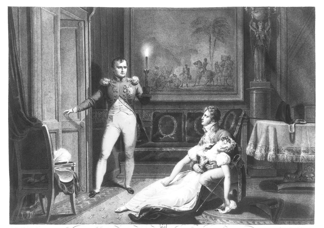 Skilsmissen mellem Napoleon I (1769-1821) og Josephine Tascher de la Pagerie (1763-1814) 30. november 1809 swed av Charles Abraham Chasselat