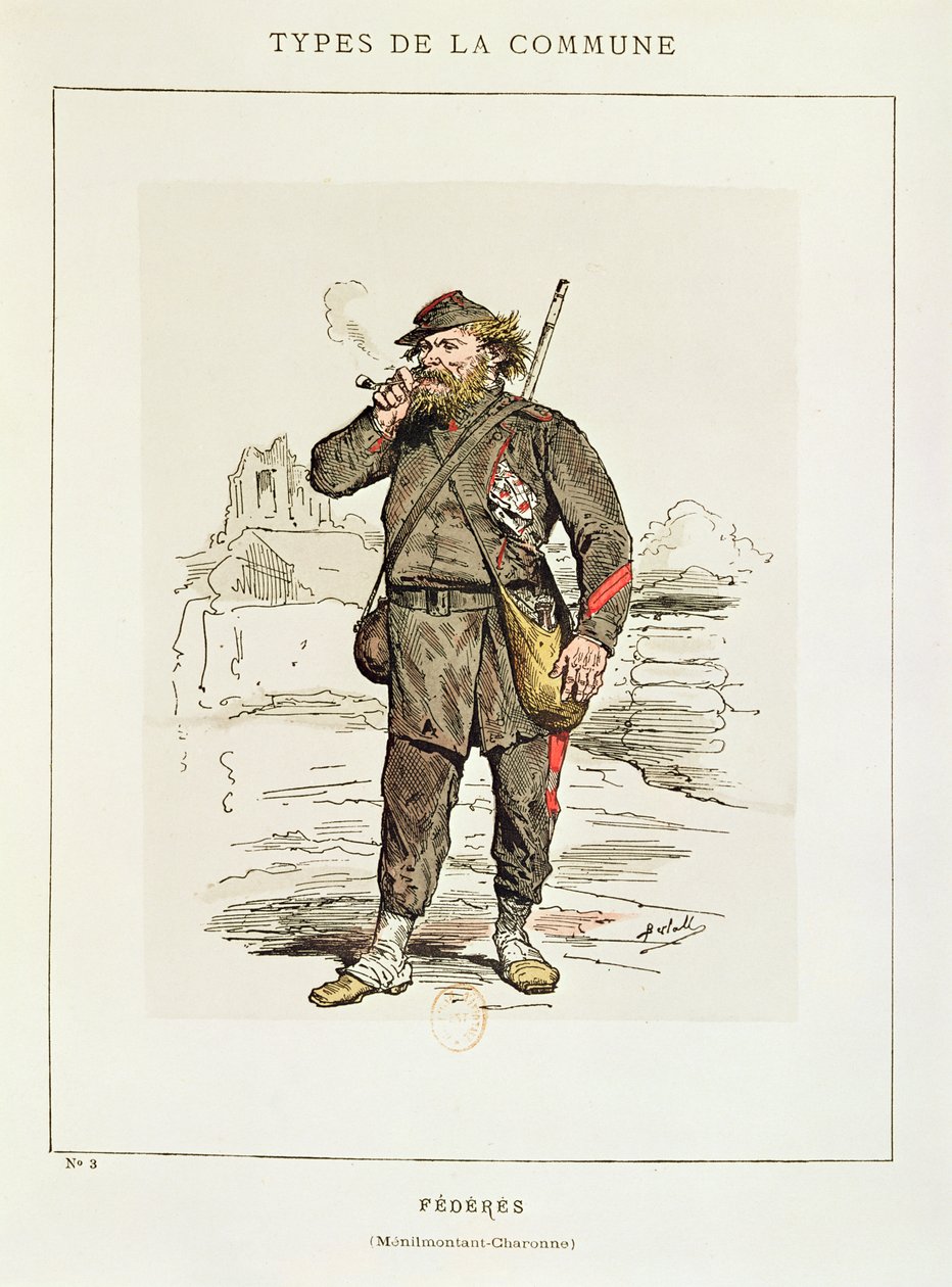 Characters of the Paris Commune - a Federe från Menilmontant-Charonne, 1871 av Charles Albert d Arnoux Bertall