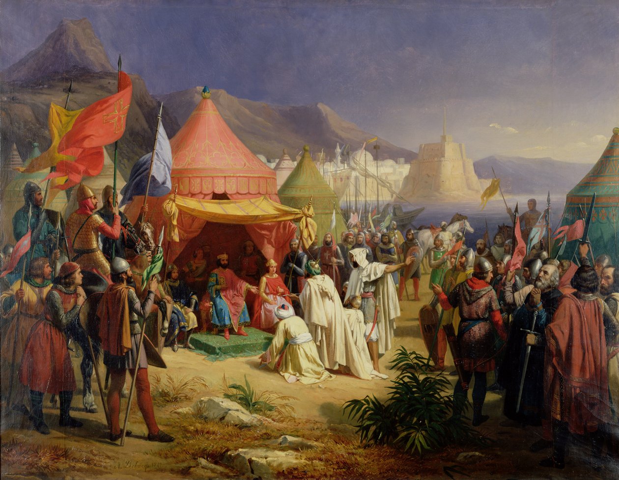 Intagandet av Tripoli, april 1102, 1842 av Charles Alexandre Debacq
