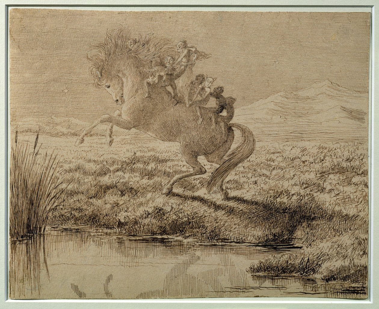 Flykten (penna och bläck) av Charles Altamont Doyle