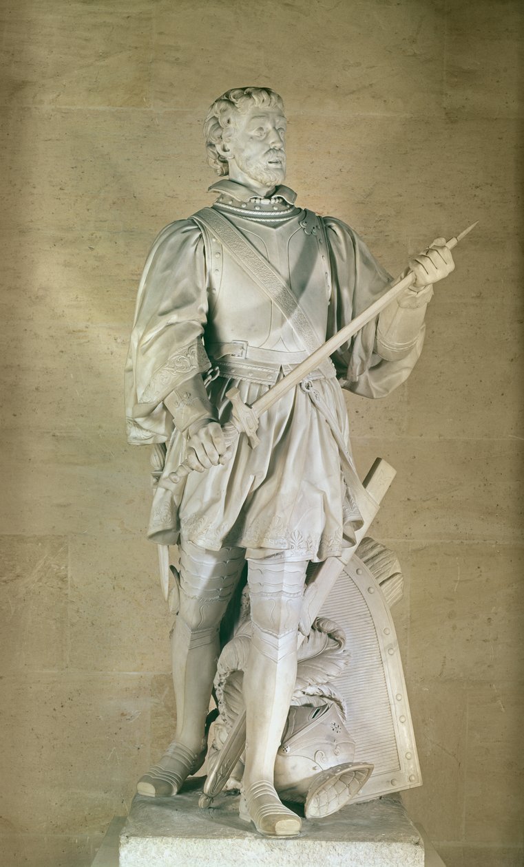 Staty av Pierre du Terrail (1476-1524) Chevalier de Bayard, 1787 av Charles Antoine Bridan
