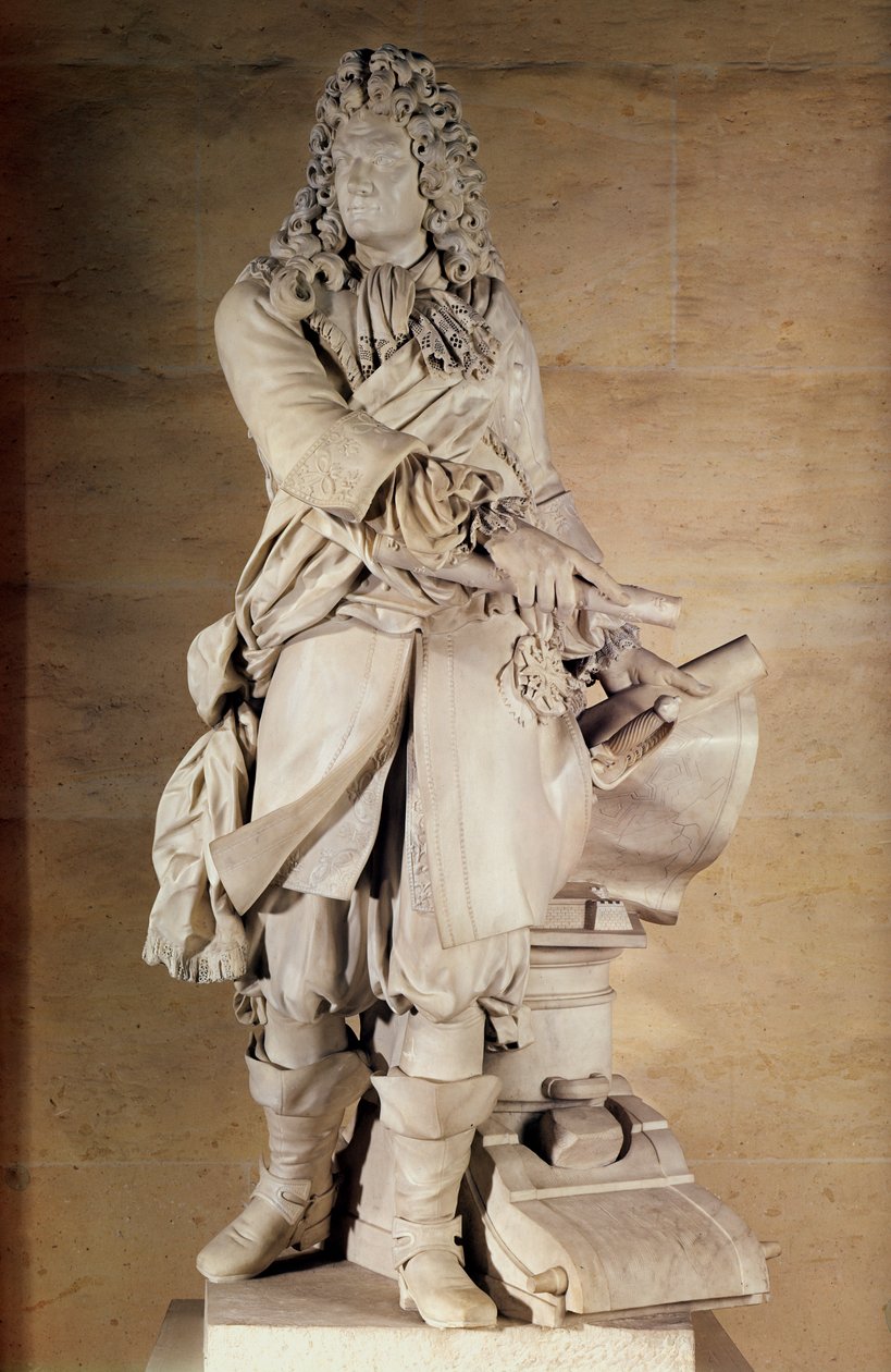 Staty av Sébastien Le Prestre de Vauban 1633-1707 1785 marmor av Charles Antoine Bridan