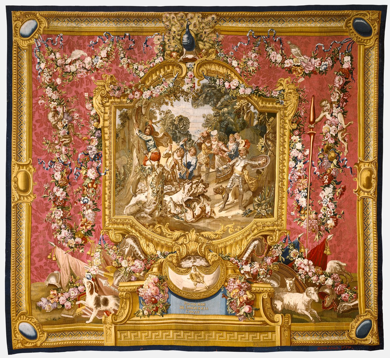 Sanchos feghet vid jakten, 1772 (silke och ull) av Charles Antoine Coypel