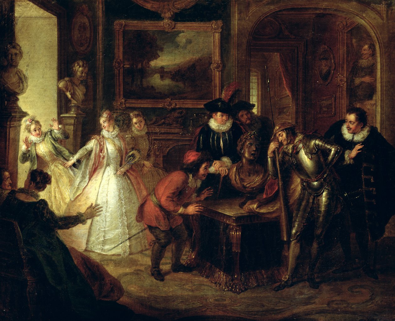 Scen från "Don Quixote de la Mancha" av Miguel Cervantes (1547-1616) av Charles Antoine Coypel