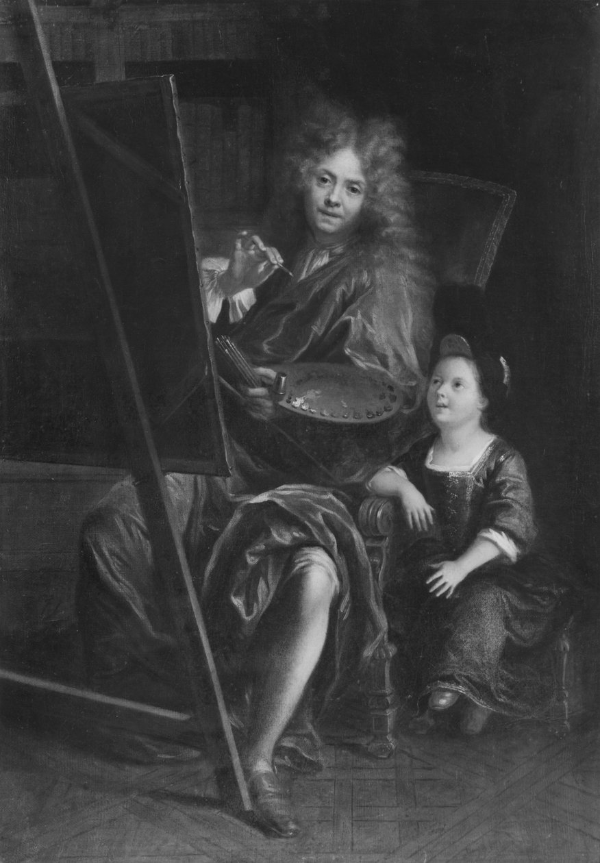 Självporträtt med sin son Charles av Charles Antoine Coypel