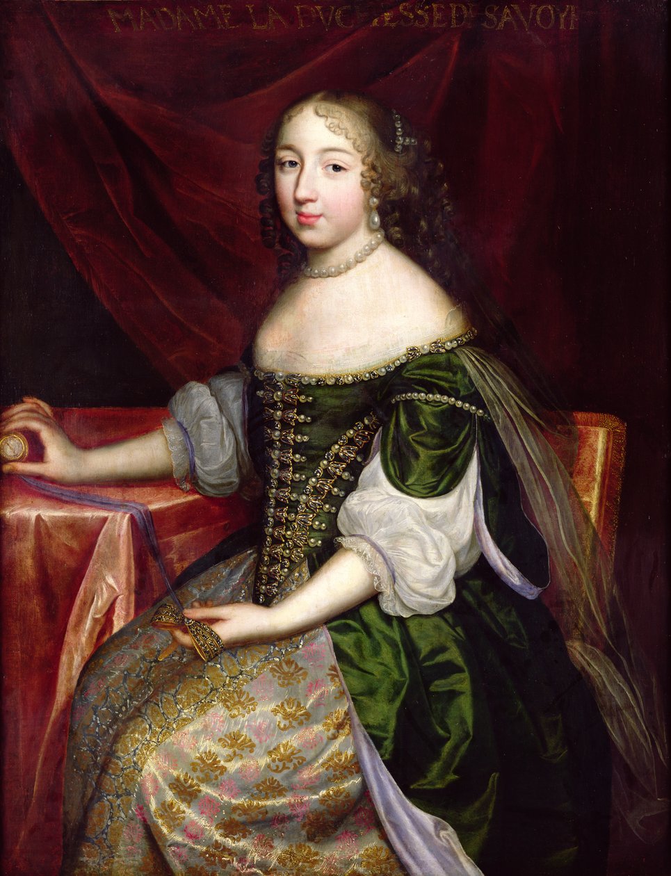 Hertuginden af Savoyen (sandsynligvis Christine af Frankrig) swed av Charles Beaubrun