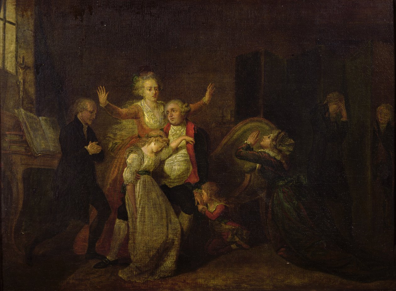 Ludvig XVI (1754-93) siger farvel til sin familie i templet, 20. januar 1793 sverige av Charles Benazech