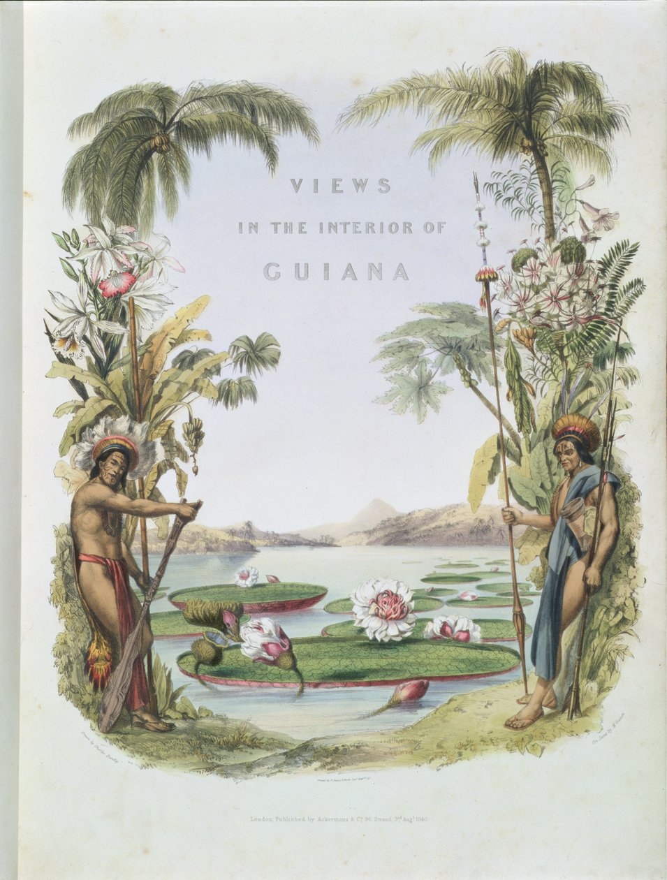 Frontispice till "Views in the Interior of Guiana", graverad av M. Gauci (fl.1810-46), utgiven av Ackermann, 1840. av Charles Bentley