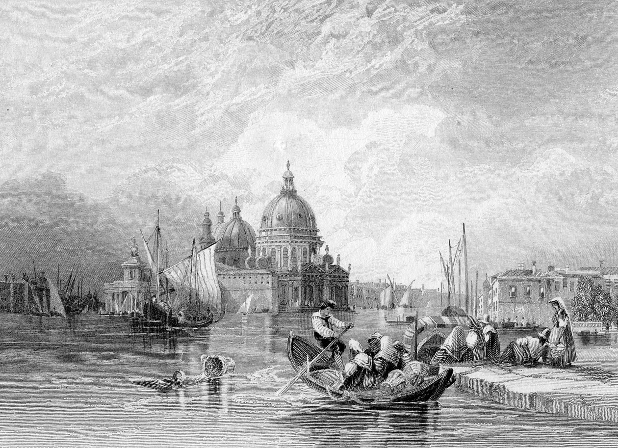 Canal Grande, Venedig, graverad av J. Thomas, c.1829 av Charles Bentley