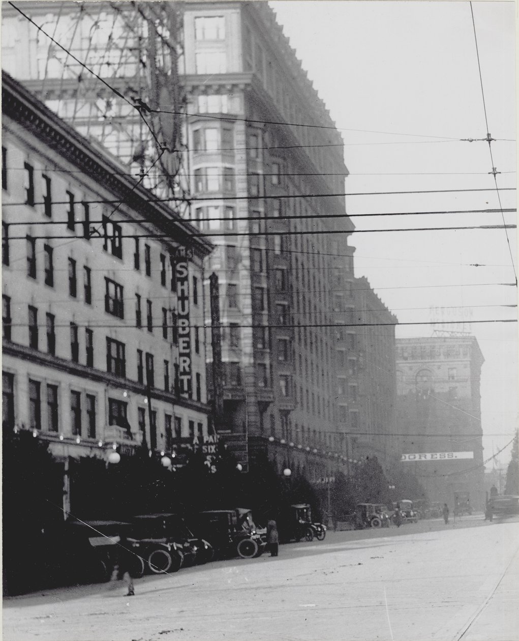 Vertical, black and white photograph looking north on Twelfth Street av Charles Clement Holt