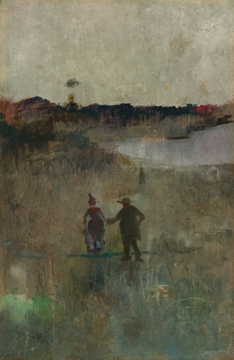 (Landskap med två små figurer, Richmond, NSW) av Charles Edward Conder