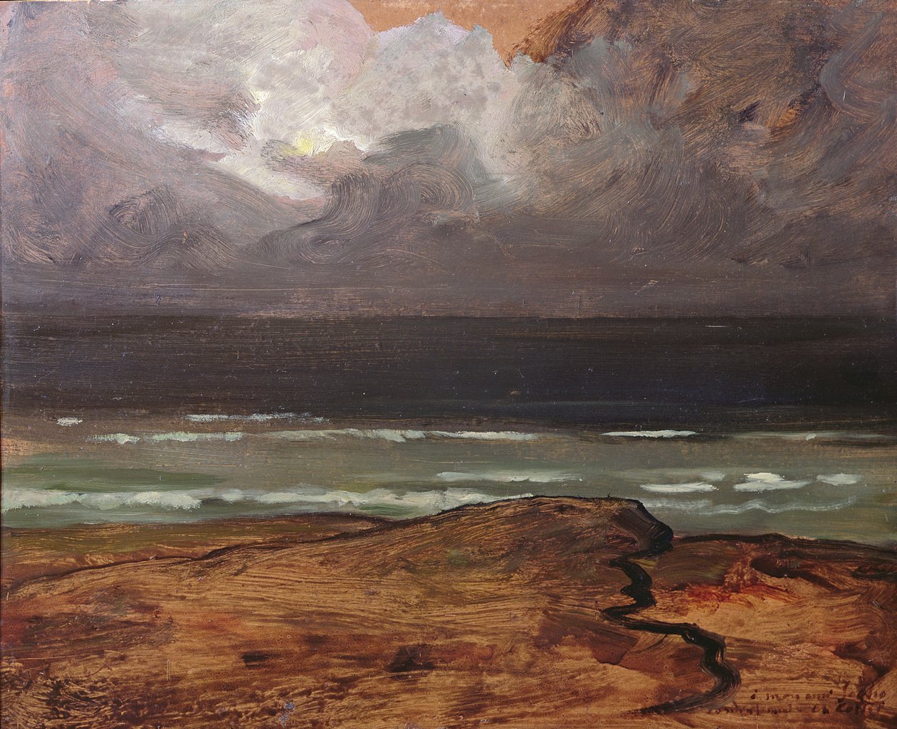 Storm på havet, Bretagne av Charles Cottet