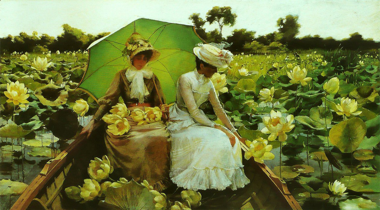  Lotus LiliesnFrancais : Nenupharsn av Charles Courtney Curran