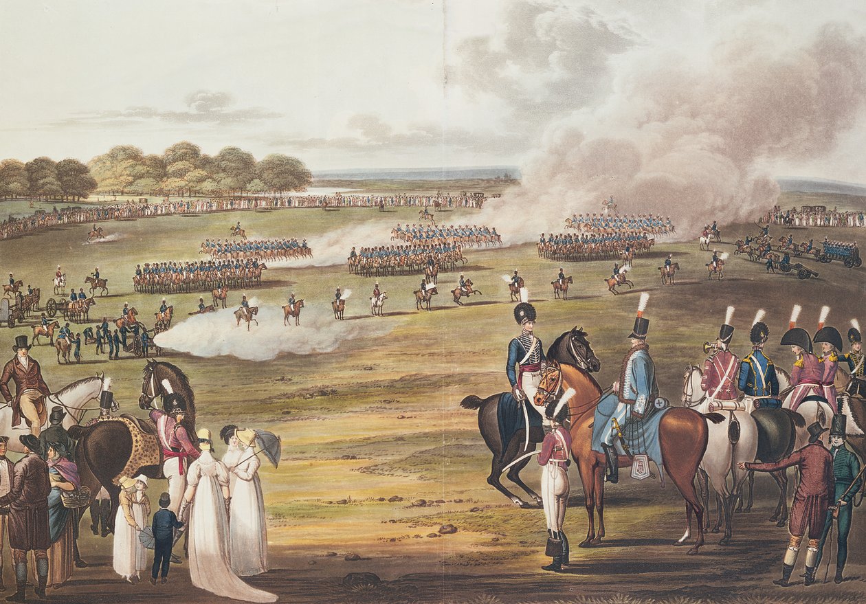 Utsikt över London Volunteer Cavalry and Flying Artillery, 1805 av Charles Cranmer