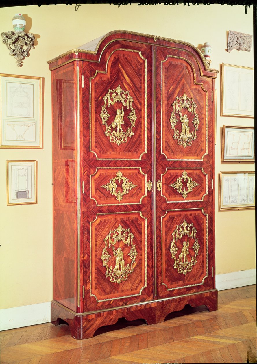 Regency style garderob, 1725-30 (trä) av Charles Cressent
