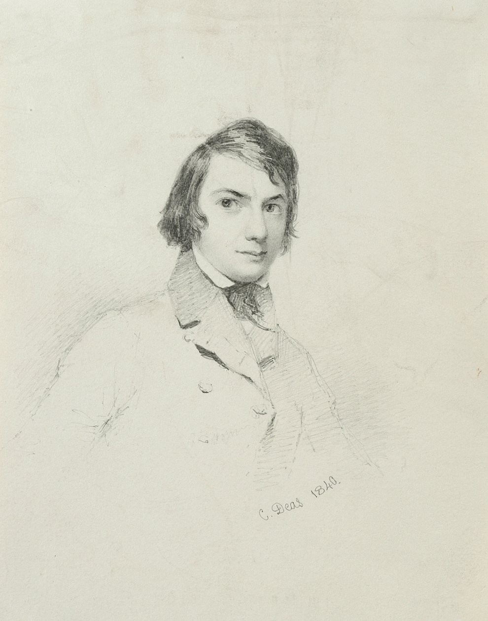 Självporträtt, 1840 (grafit på buffertpapper) av Charles Deas